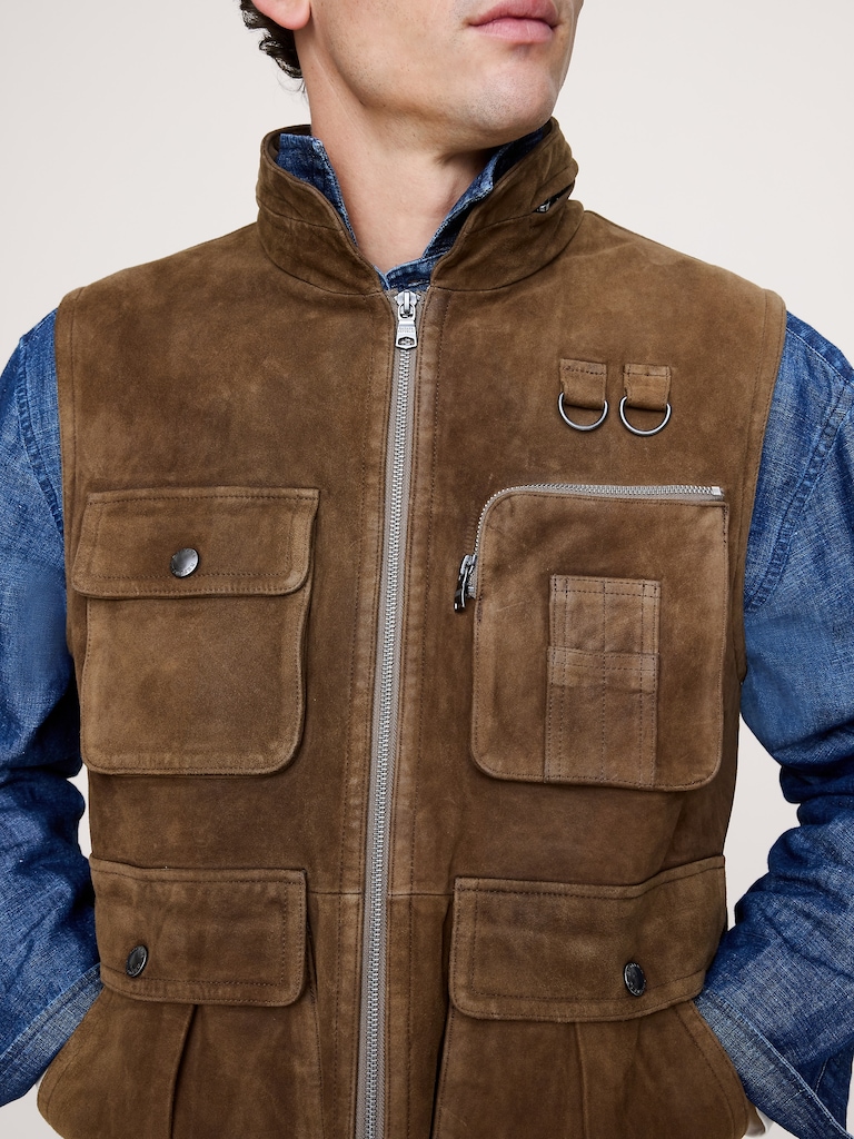 Suede Photojournalist Vest