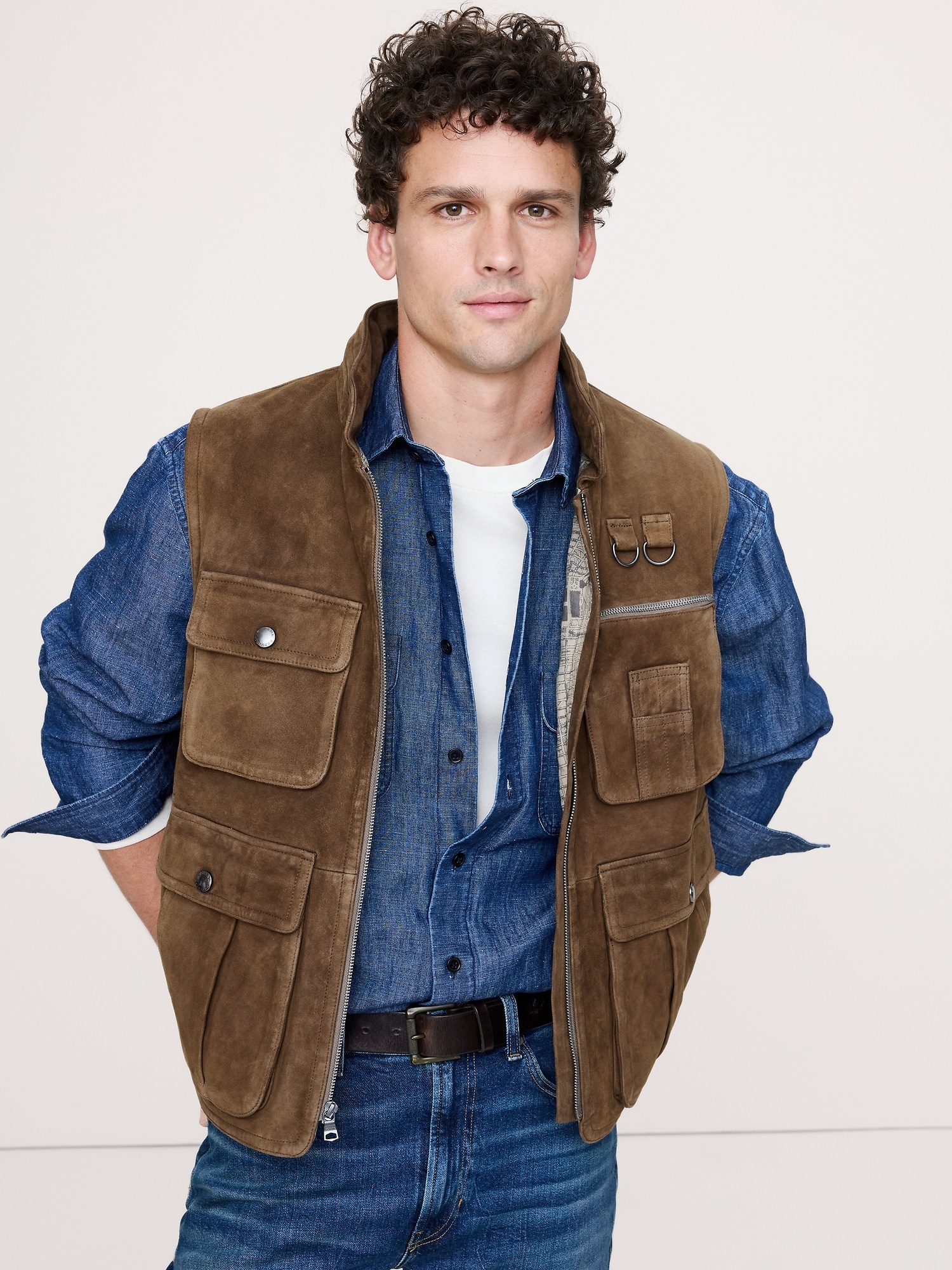 Suede Photojournalist Vest | Banana Republic
