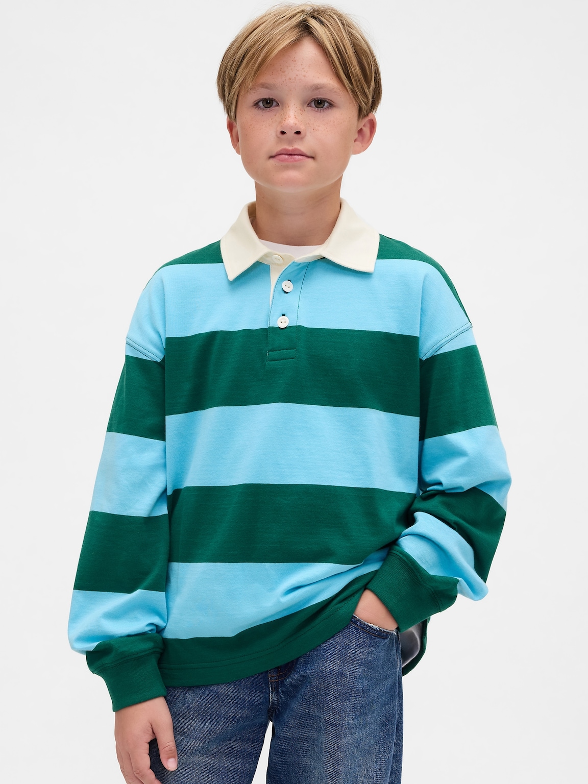 Kids Rugby Stripe Polo Shirt