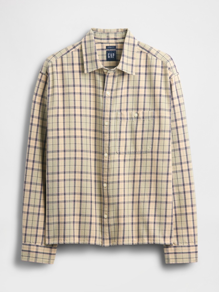 Sunwashed Twill Straight-Hem Shirt