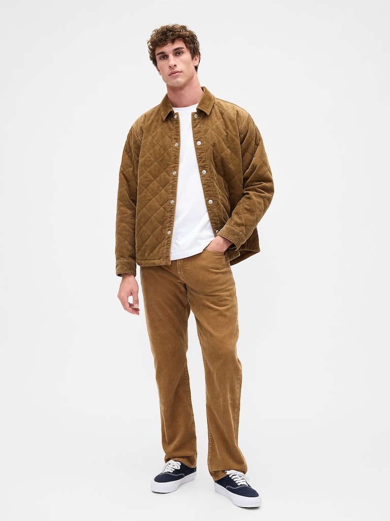 Quilted Corduroy Relaxed Shirt Jacket