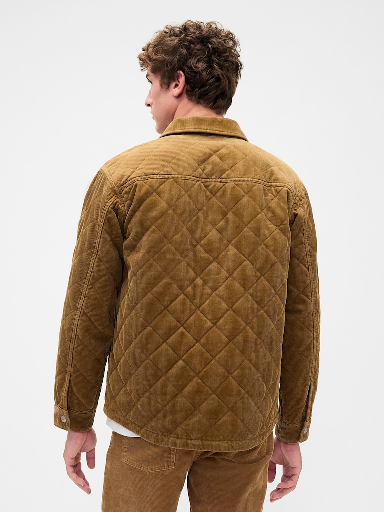 Quilted Corduroy Relaxed Shirt Jacket