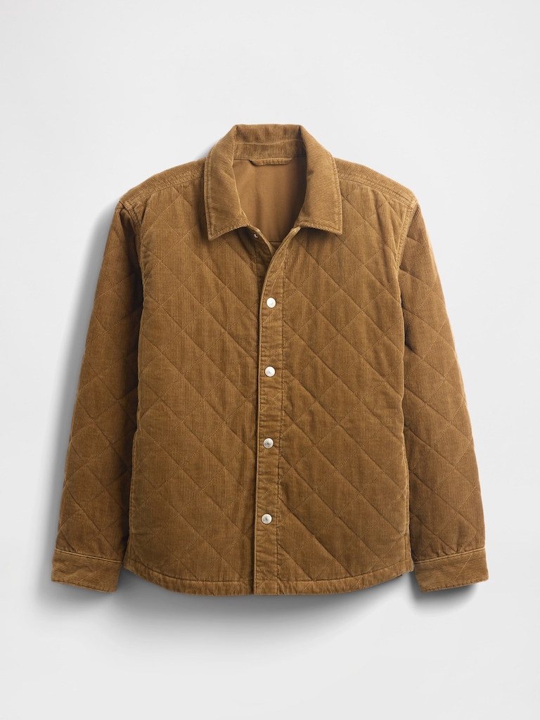 Quilted Corduroy Relaxed Shirt Jacket