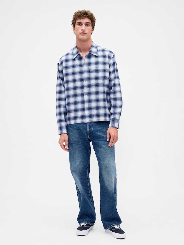 Organic Cotton Relaxed Flannel Shirt