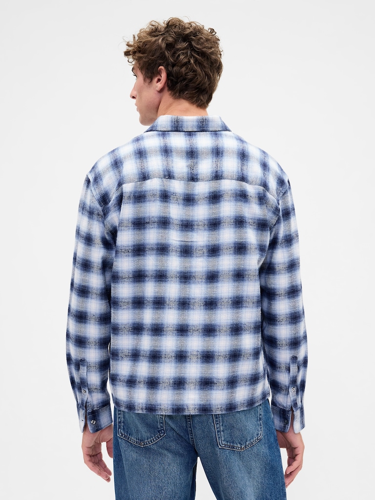 Organic Cotton Relaxed Flannel Shirt