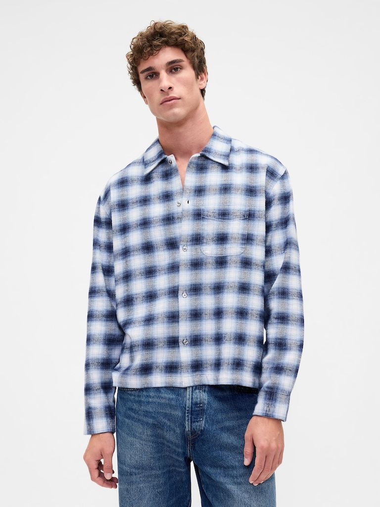 Organic Cotton Relaxed Flannel Shirt