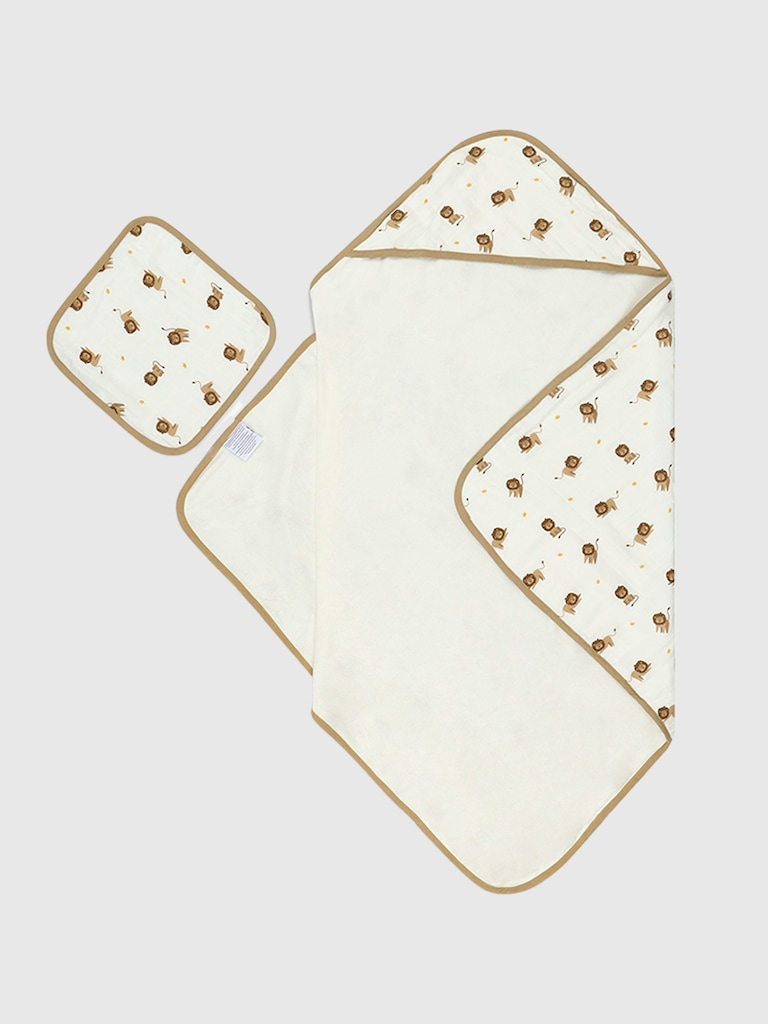 Bamboo Little Lion Hooded Towel Set