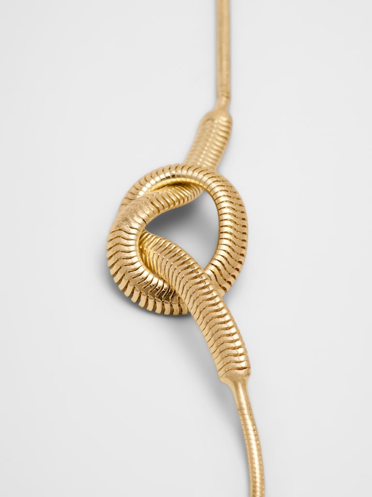 Knot Herringbone Snake Chain Necklace