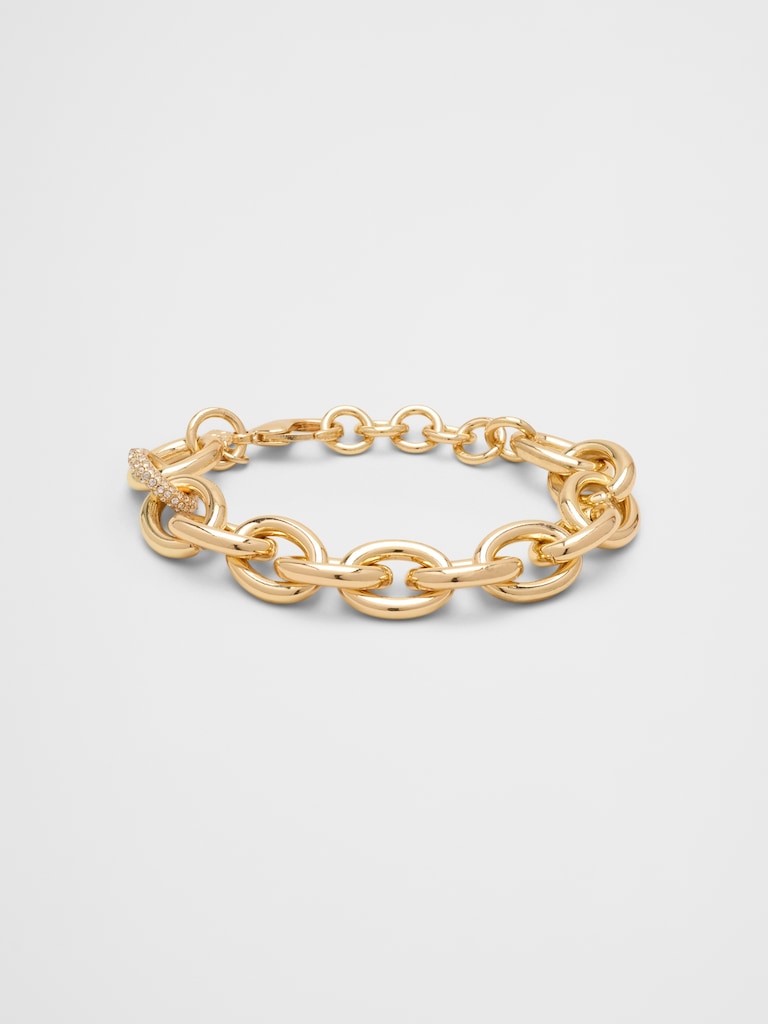 Pave Chunky Chain Link Bracelet