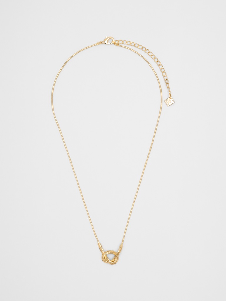 Knot Herringbone Snake Chain Necklace
