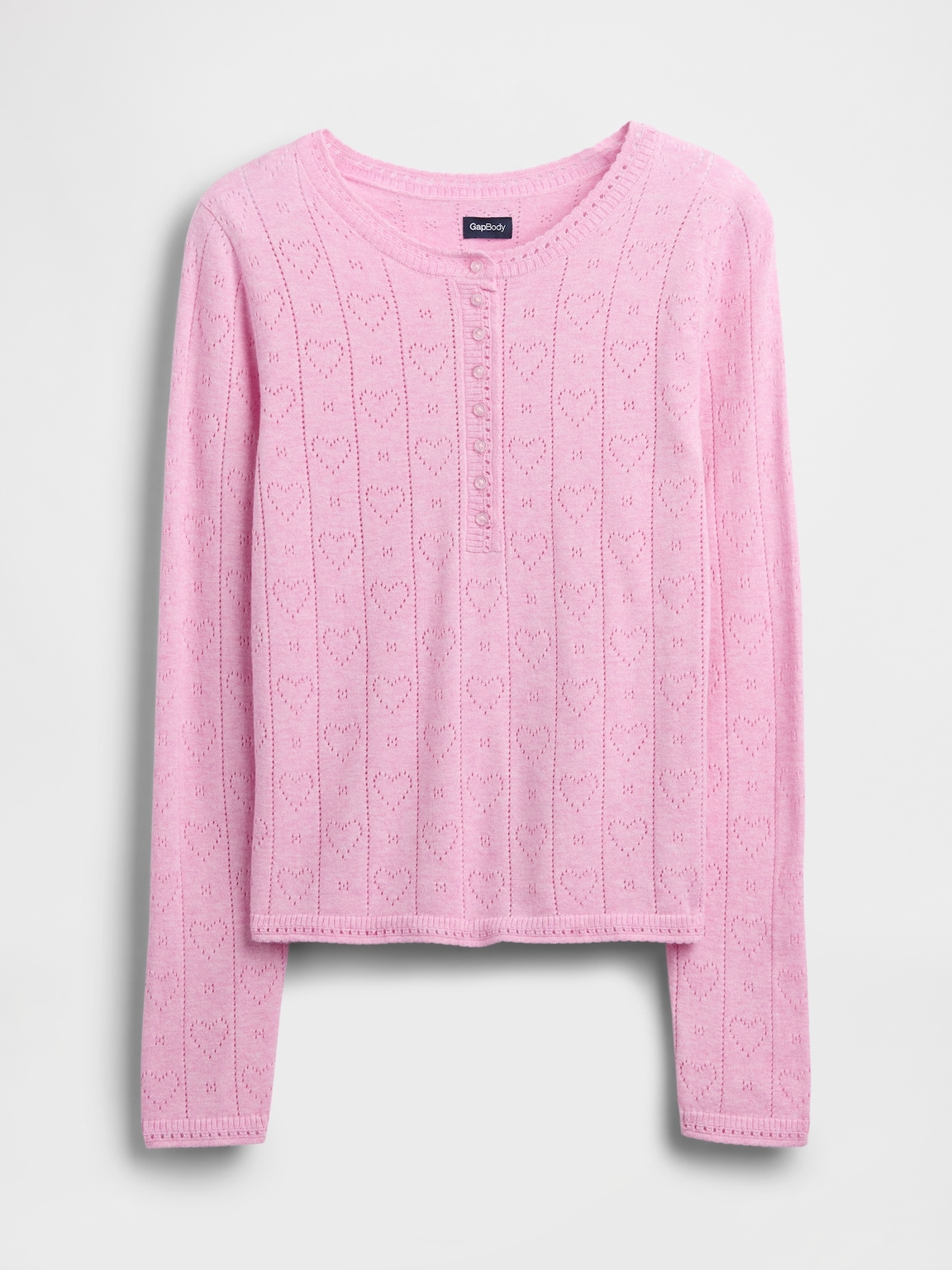 Lightweight CashSoft Pointelle Heart PJ Top