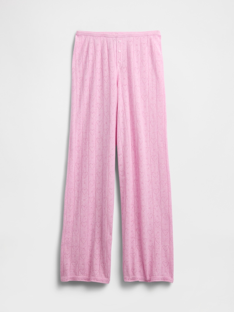 Lightweight CashSoft Pointelle Heart PJ Pants