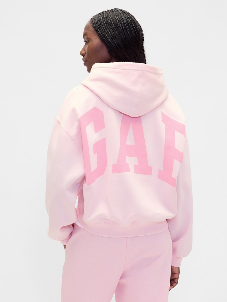 VintageSoft Crop Logo Hoodie