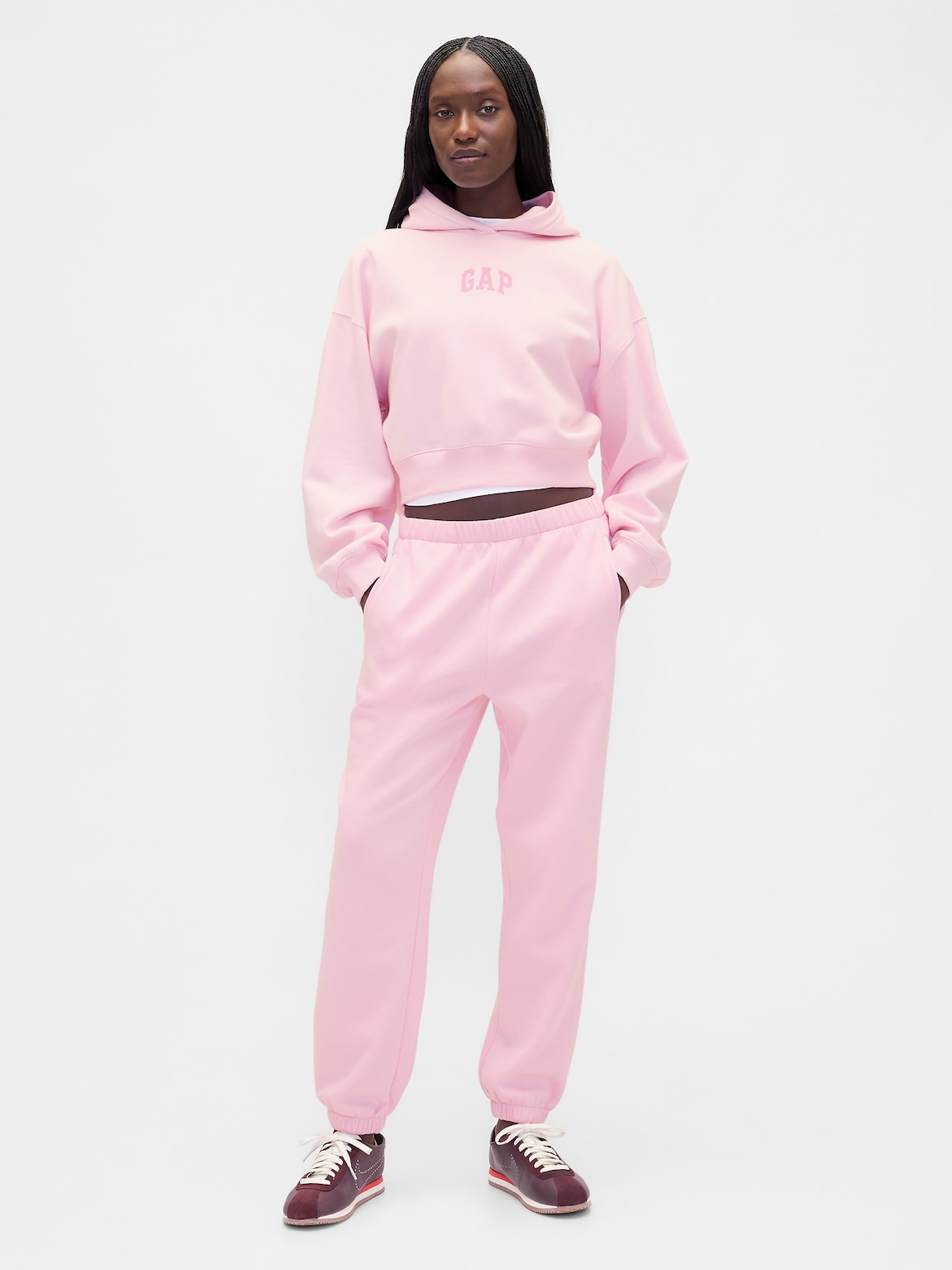 VintageSoft Crop Logo Hoodie