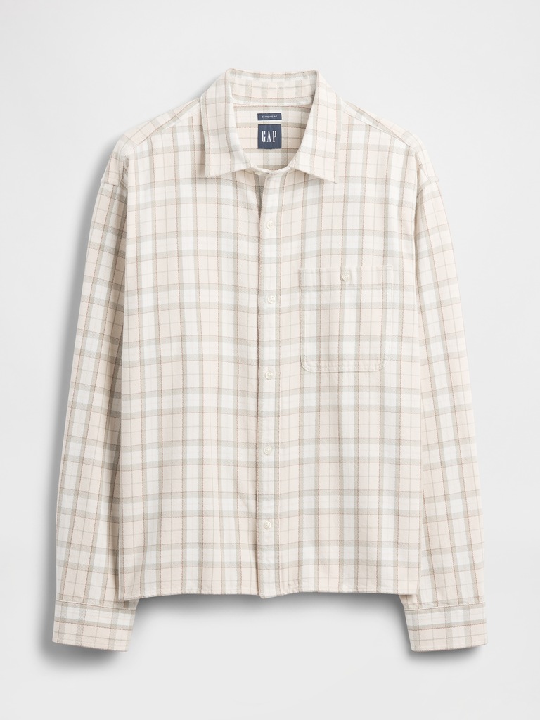 Sunwashed Twill Straight-Hem Shirt