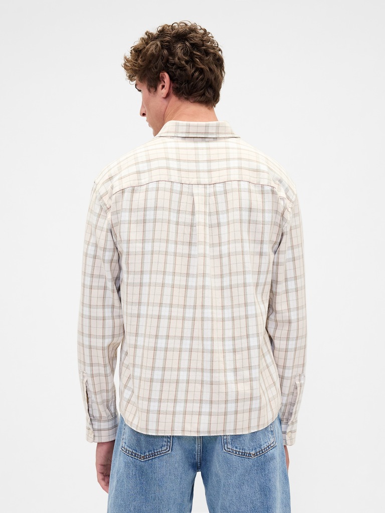 Sunwashed Twill Straight-Hem Shirt