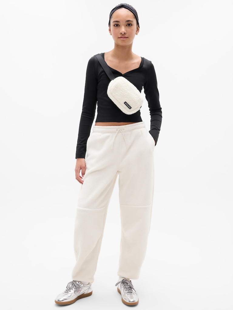 Athleta Girl Rise Above Rib Henley Top