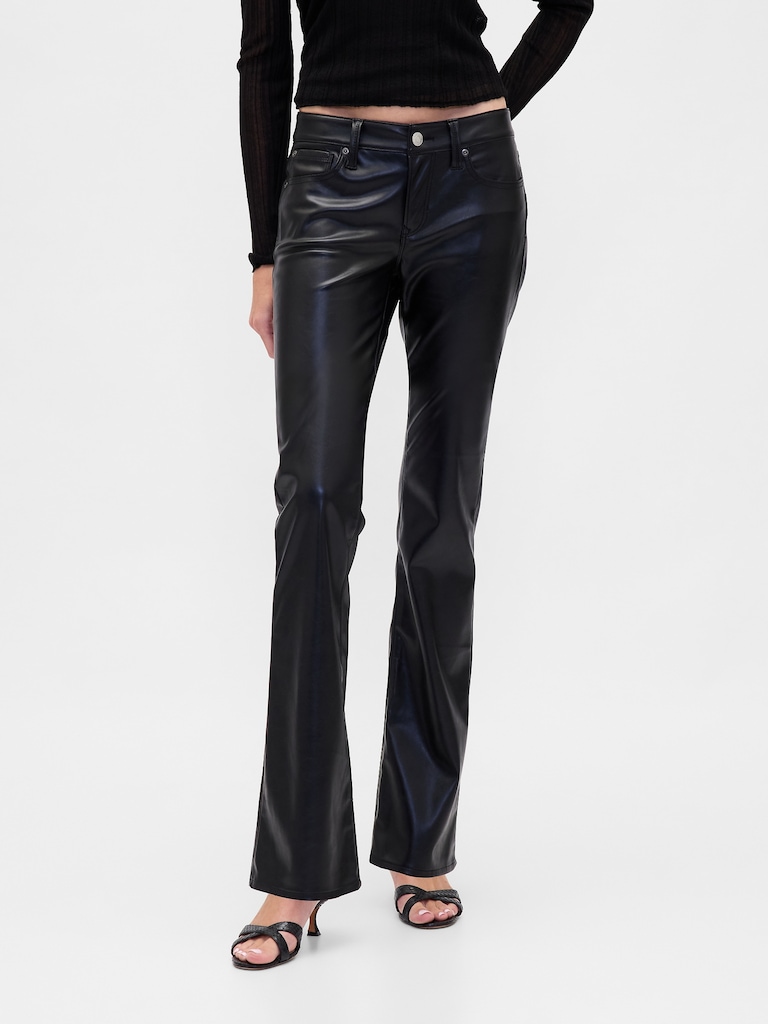 Low Rise Recycled Vegan Leather Long & Lean Pants