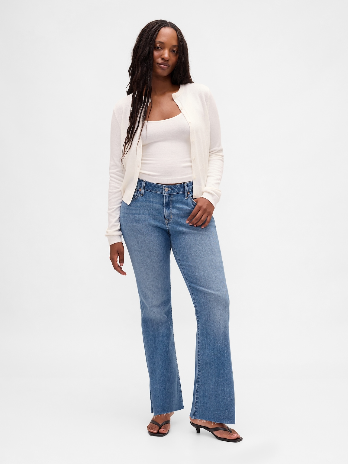 Low Rise Long & Lean Split-Hem Jeans