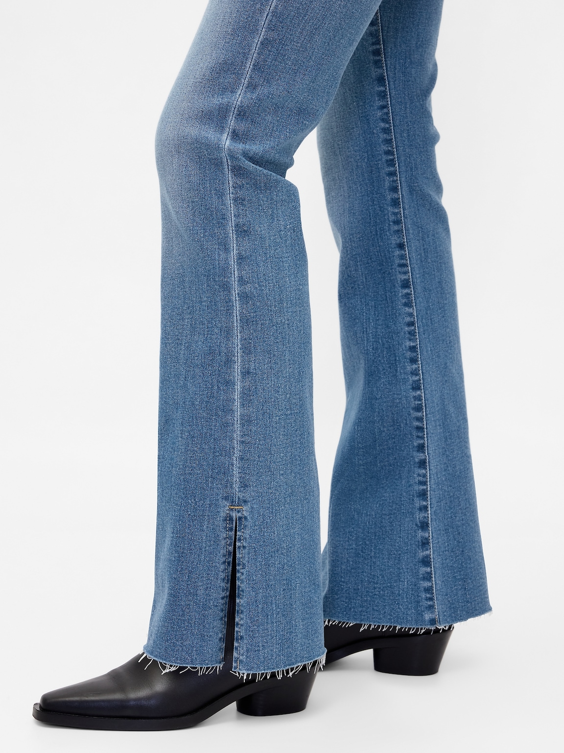 Low Rise Long & Lean Split-Hem Jeans