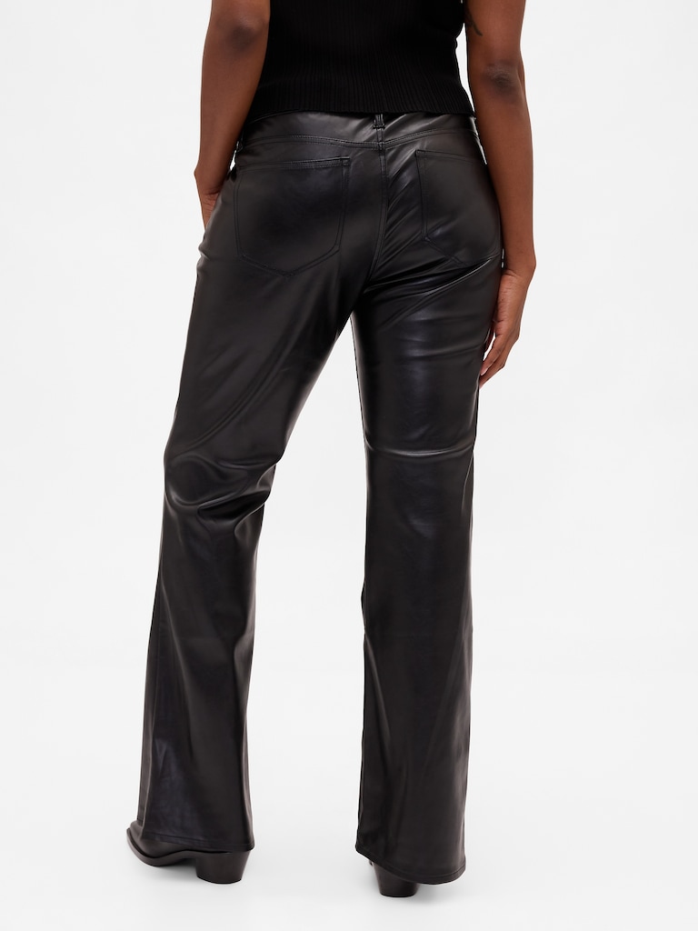 Low Rise Recycled Vegan Leather Long & Lean Pants