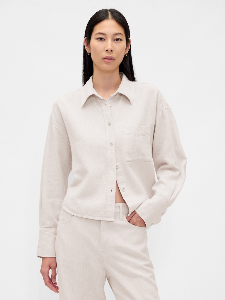Linen-Cotton Oversized Shirt