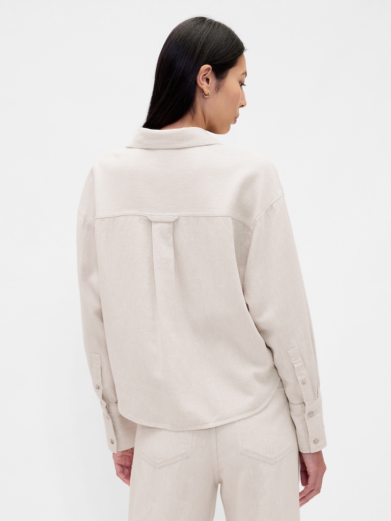 Linen-Cotton Oversized Shirt