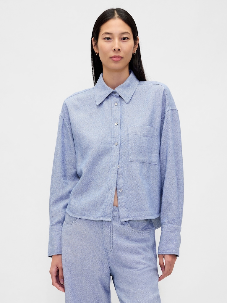 Linen-Cotton Oversized Shirt