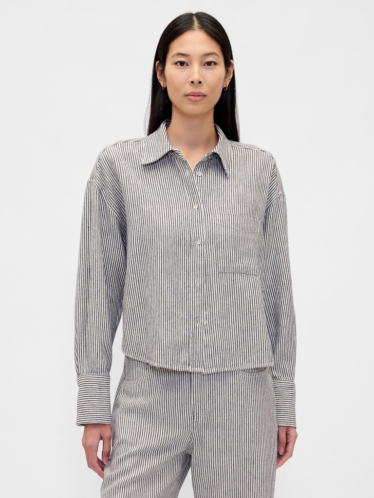 Linen-Cotton Oversized Shirt
