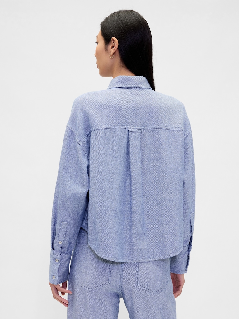 Linen-Cotton Oversized Shirt