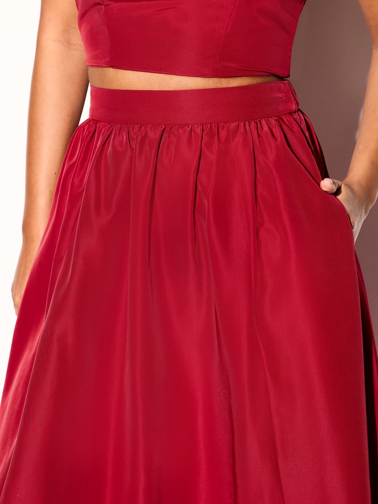 The Occasion by Old Navy High-Waisted Taffeta Midi Skirt