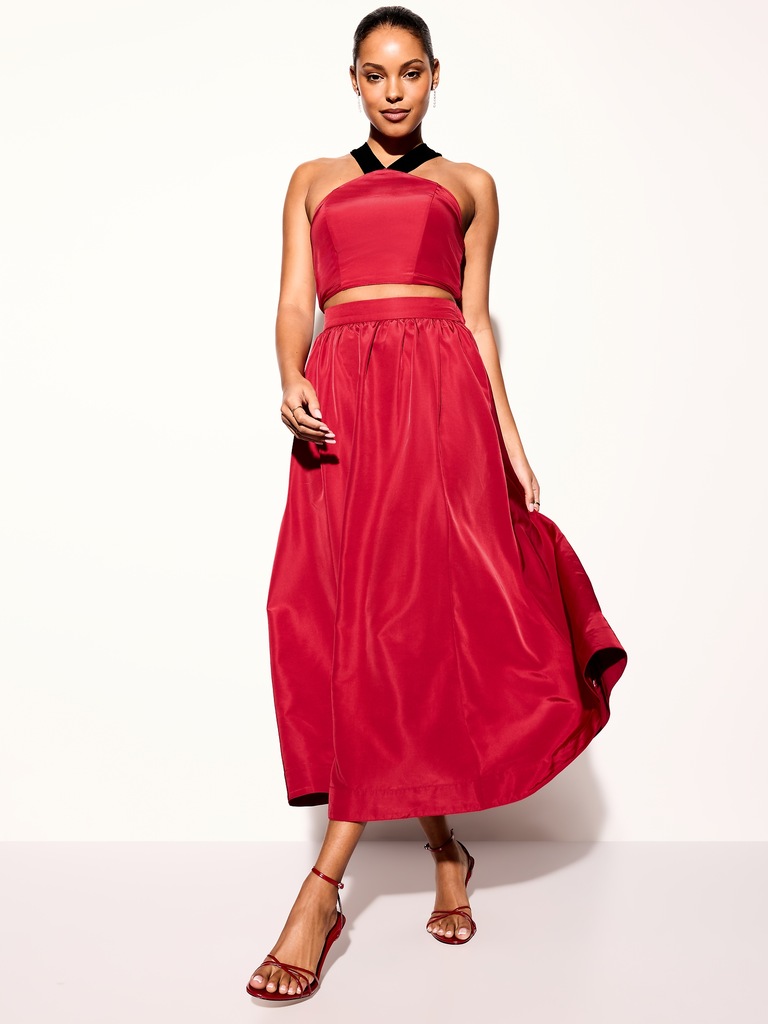The Occasion by Old Navy High-Waisted Taffeta Midi Skirt