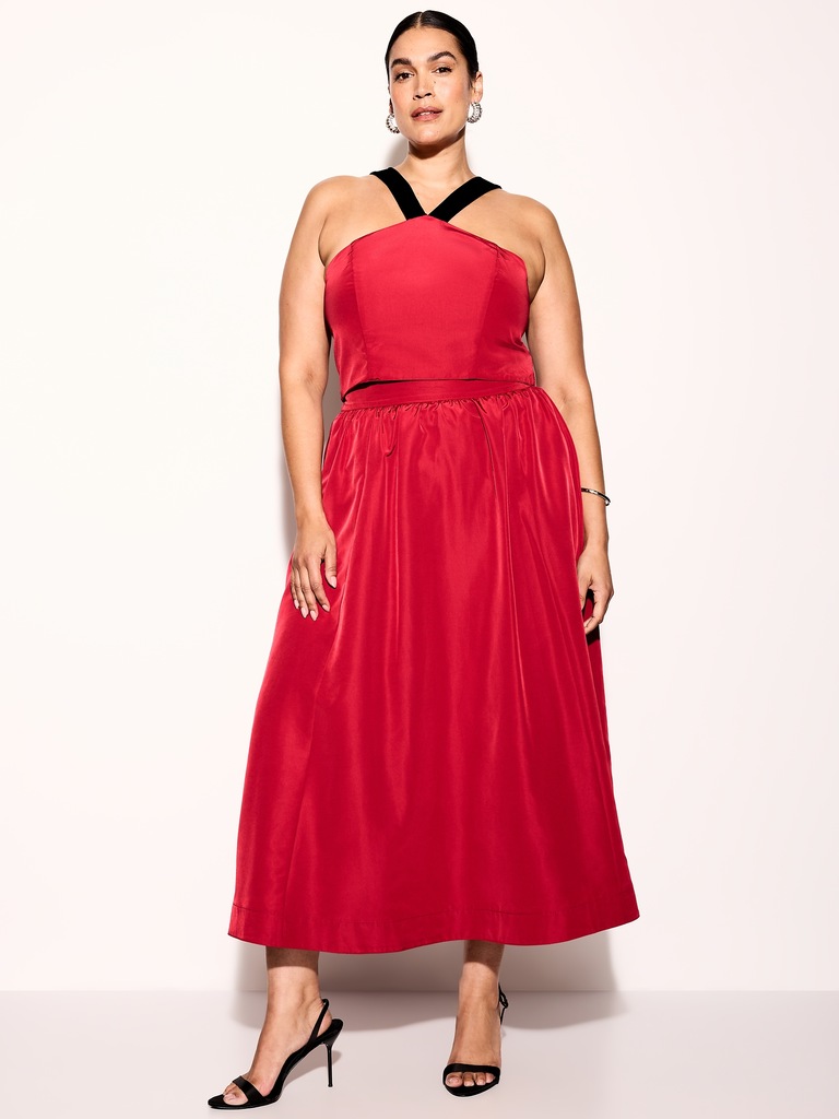 The Occasion by Old Navy High-Waisted Taffeta Midi Skirt