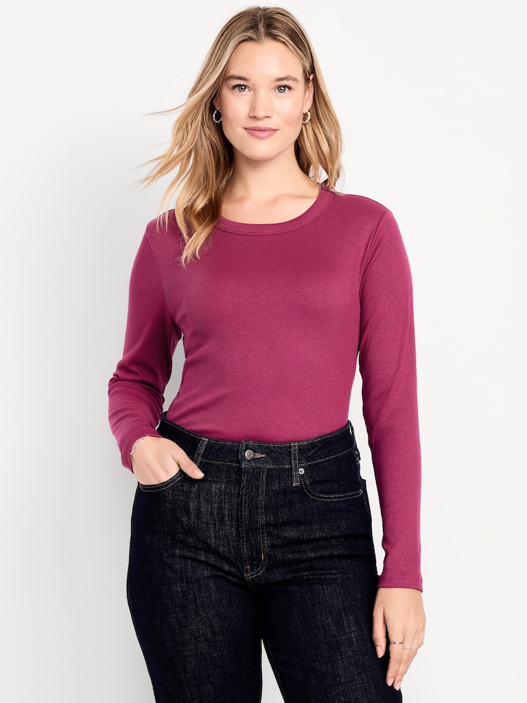 Snug Long-Sleeve Crew-Neck T-Shirt