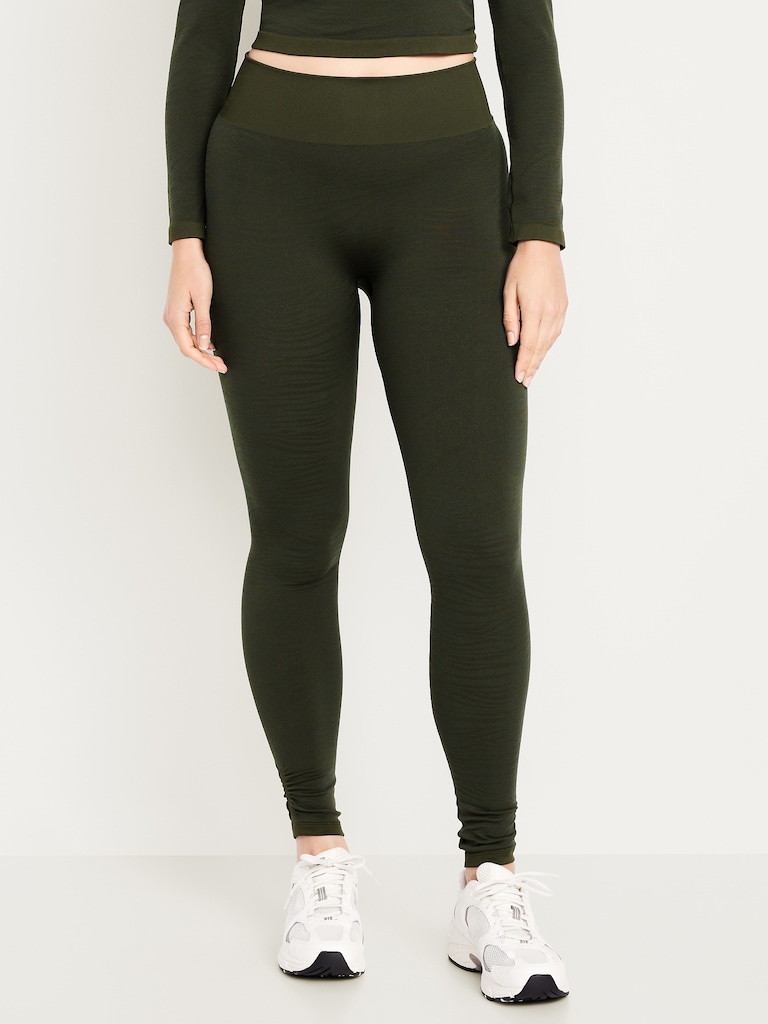 High-Waisted Seamless Jacquard Leggings