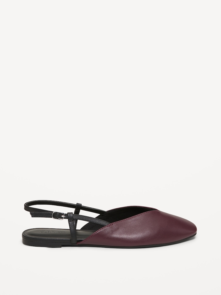 Almond-Toe Slingback Flats for Women