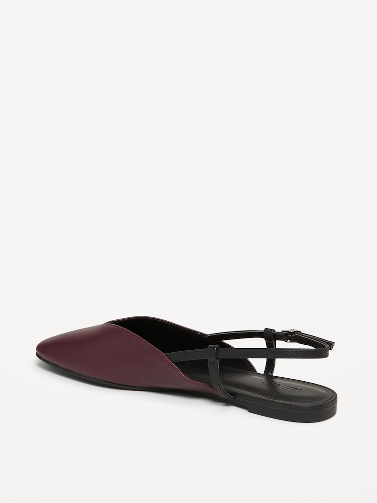 Almond-Toe Slingback Flats for Women