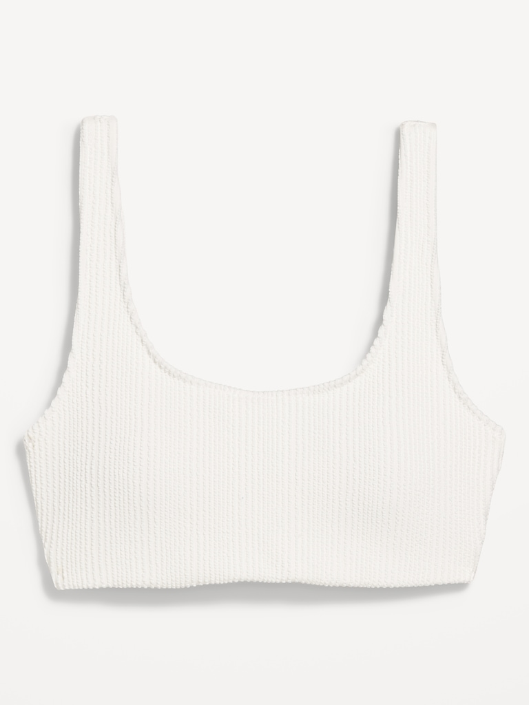 Ribbed Scoop-Neck Swim Top