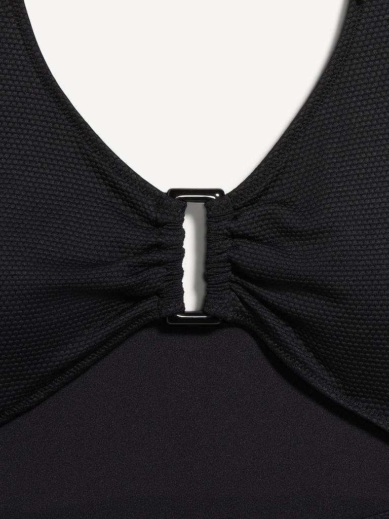 Textured One-Piece Cut-Out Swimsuit