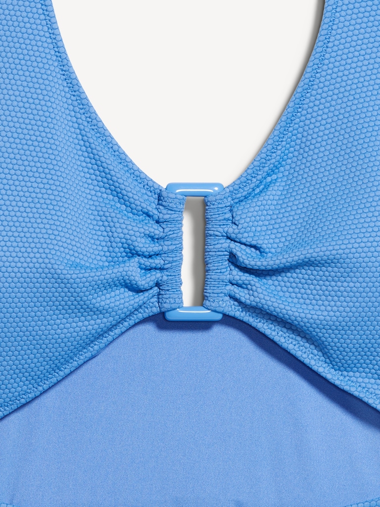 Textured One-Piece Cut-Out Swimsuit