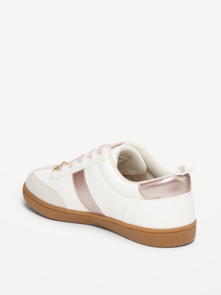 Faux-Suede Lace-Up Charm Sneakers for Girls