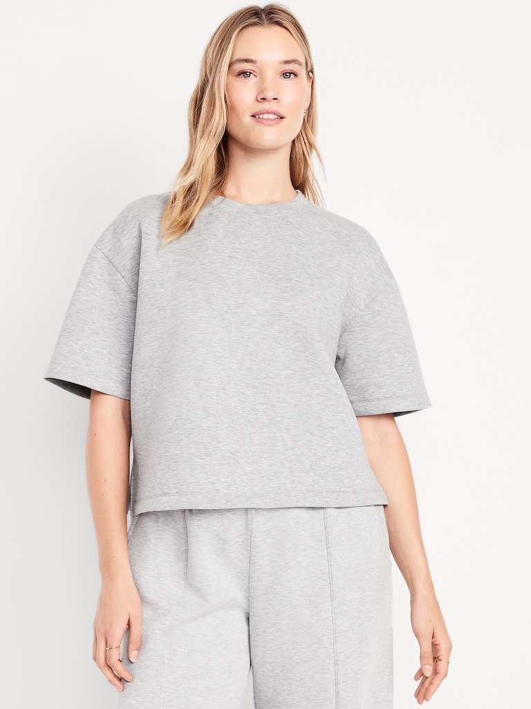 Bounce Fleece Relaxed Short-Sleeve Top