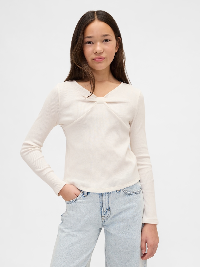 Kids Bow-Neck T-Shirt