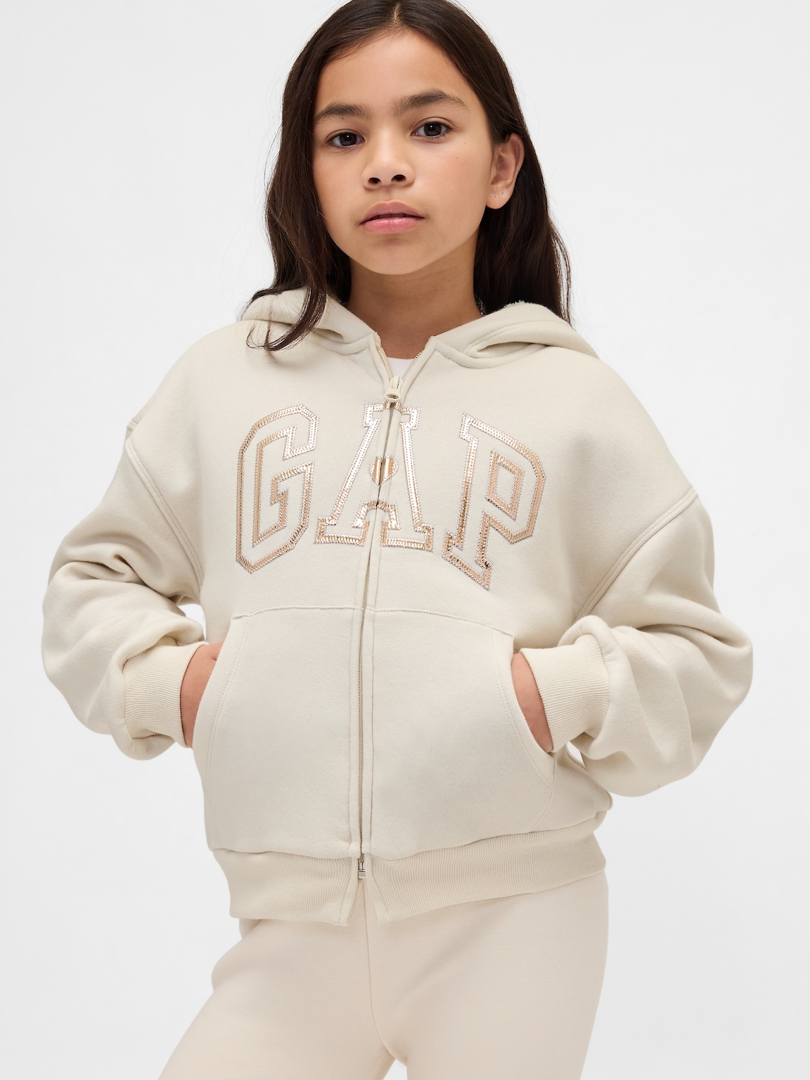Kids Sherpa-Lined Graphic Logo Hoodie