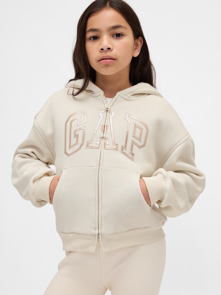 Kids Sherpa-Lined Graphic Logo Hoodie