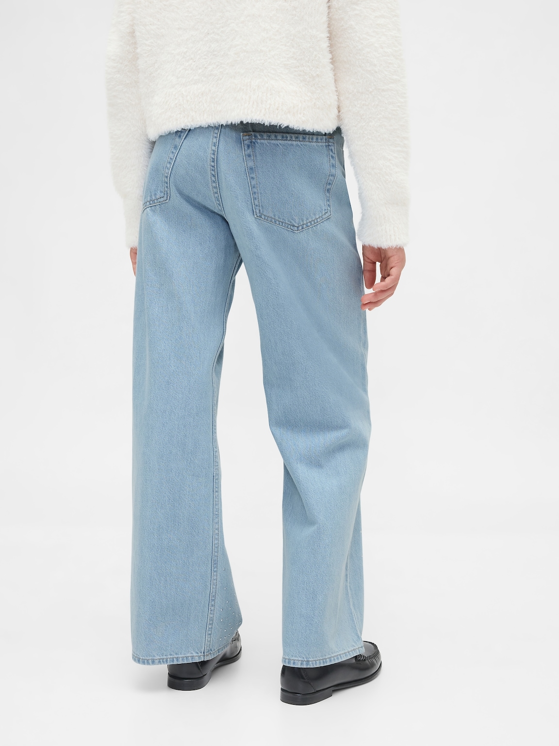 Kids Low Rise Stride Rhinestone Wide-Leg Jeans