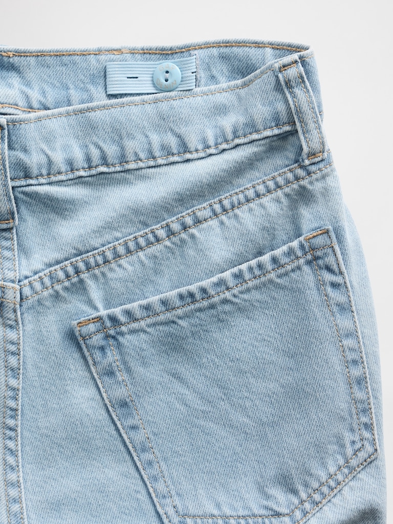 Kids Low Rise Stride Rhinestone Wide-Leg Jeans