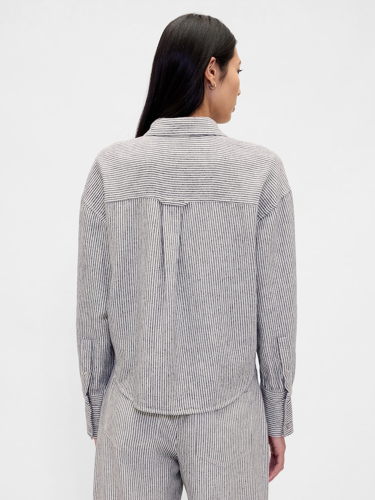 Linen-Cotton Oversized Shirt