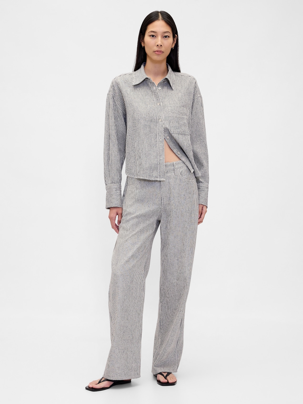 Linen-Cotton Oversized Shirt