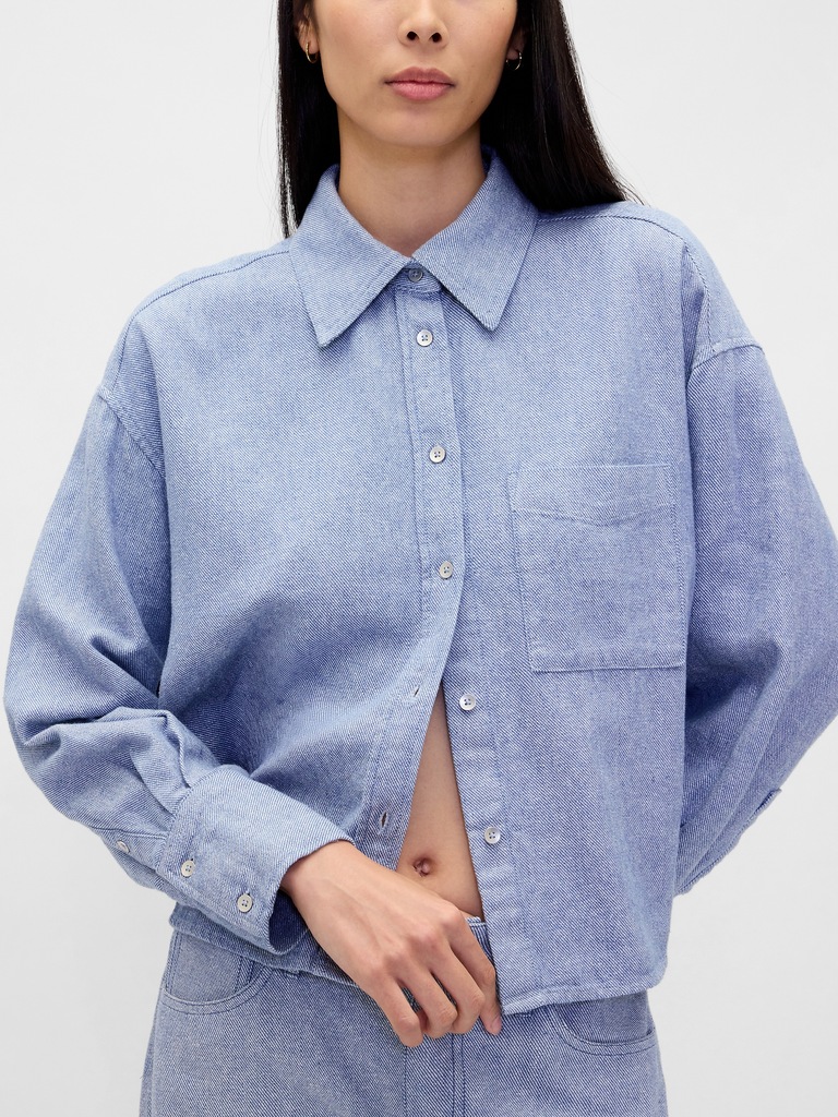 Linen-Cotton Oversized Shirt